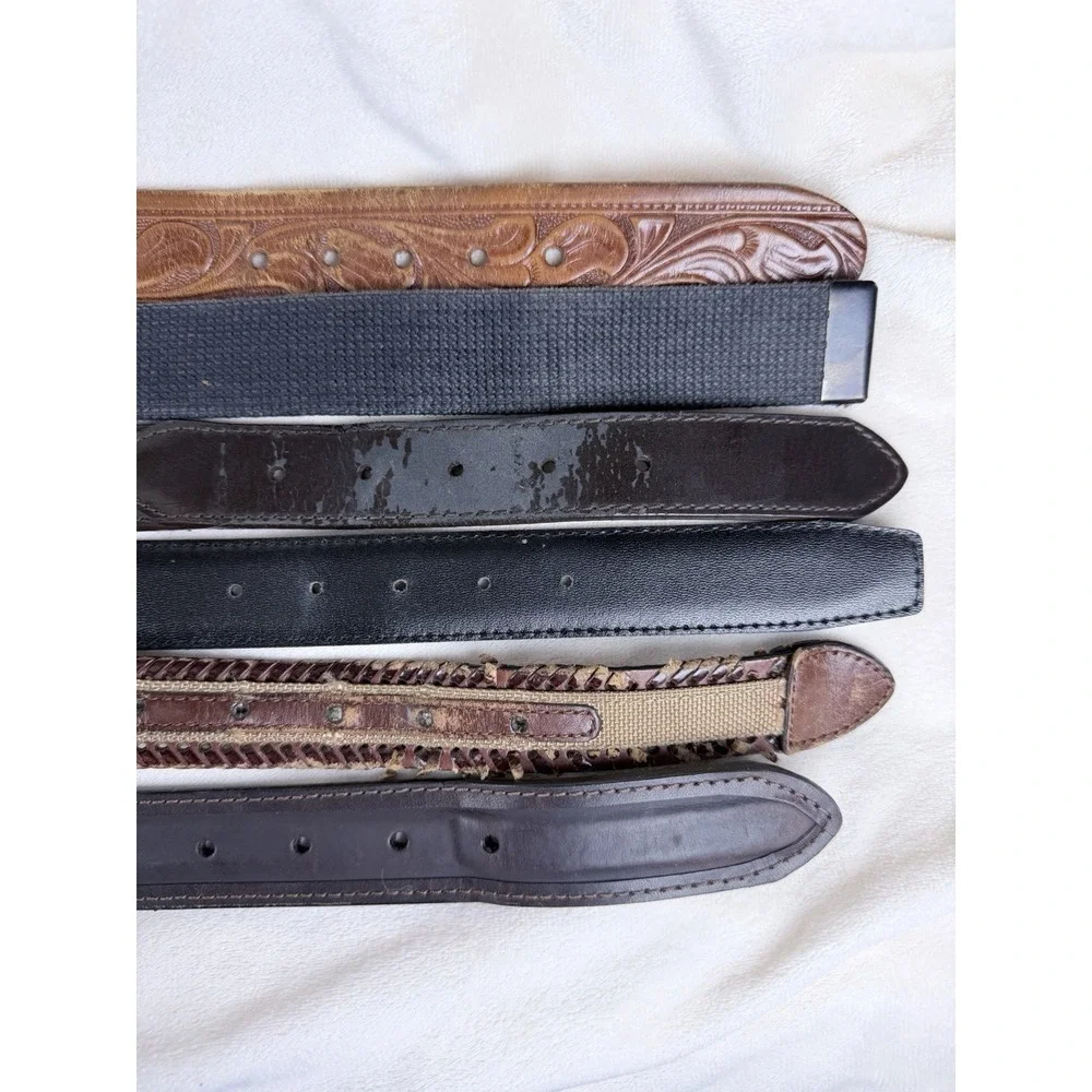 Vintage Men's Belt Lot Leather Western Casual Dress Mixed Sizes 6 Belts